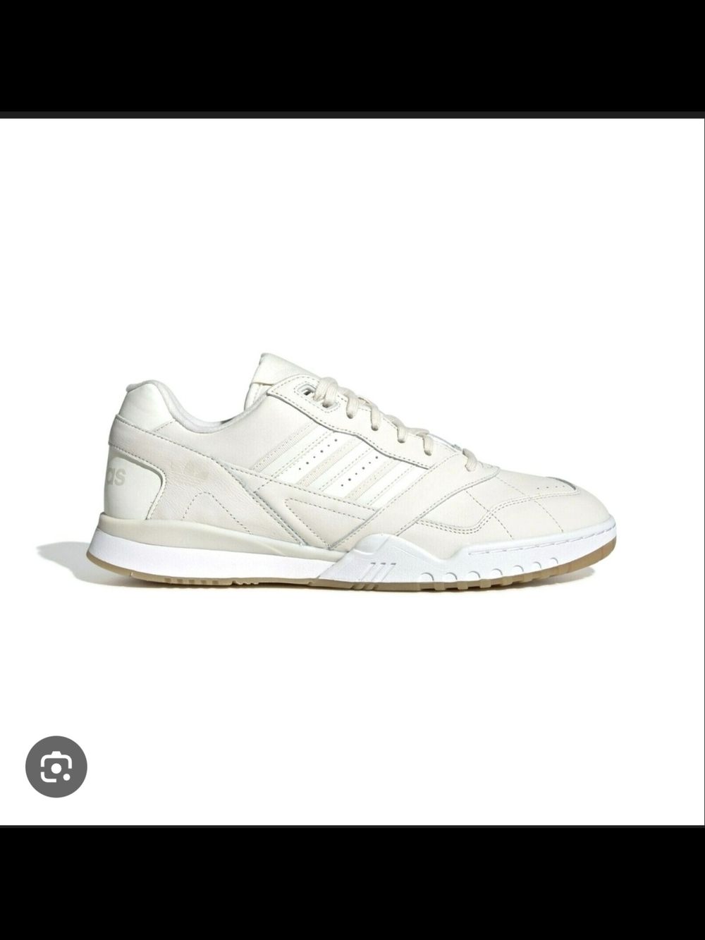 adidas A.R Trainer, Cream Leather Low-Top Sneaker with Gum Outsole
